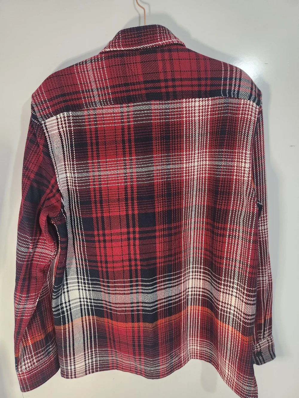 Tommy Hilfiger Men's Red Plaid Over Shirt - Picture 7 of 9